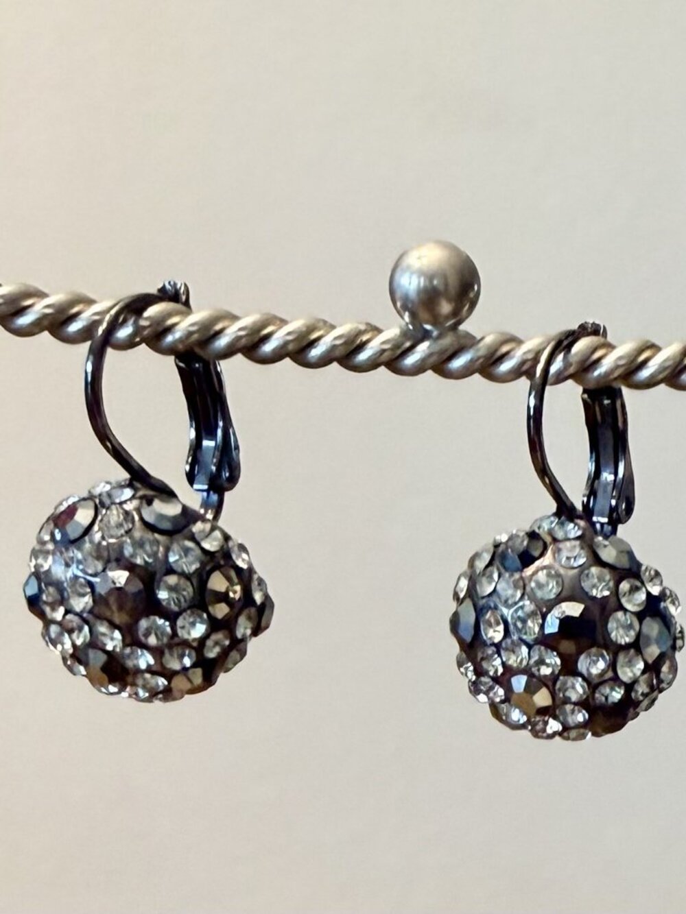 Lia Sophia "Black Diamond & Hematite Earrings - Picture 3 of 6